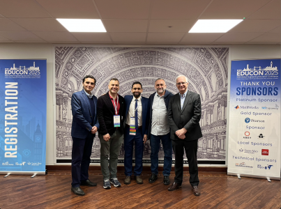Representantes de Tec de Monterrey, Universidad Galileo y Universidad Carlos III de Madrid en congreso IEEE EDUCON 2025